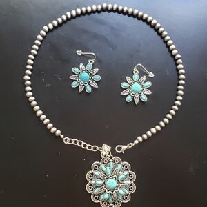 3pcs/set Retro Ethnic Style  Necklace and Earrings